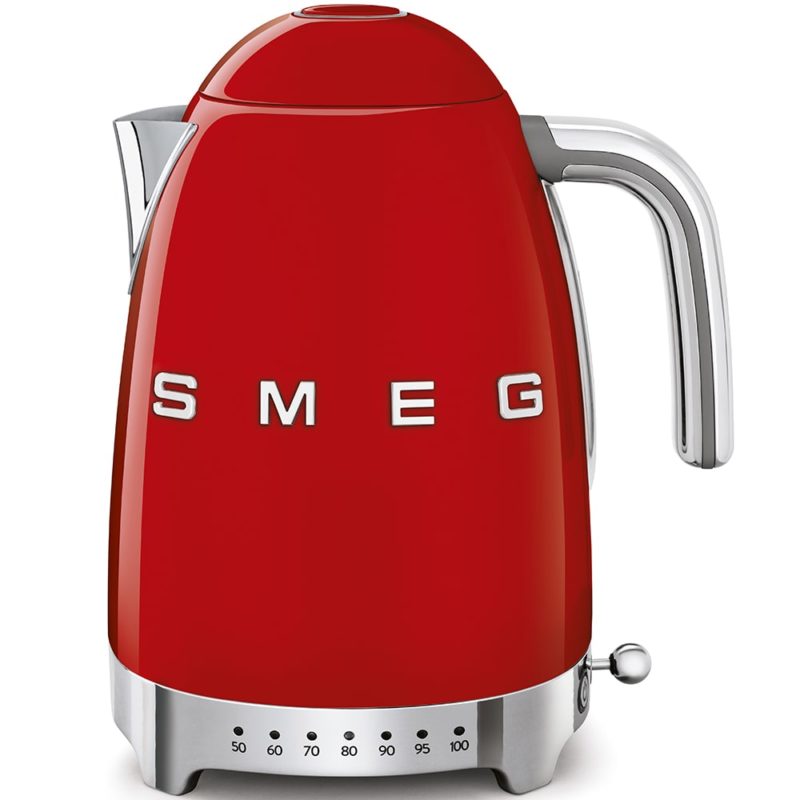 hervidor rojo SMEG de temperatura regulable diseño y calidad para tu té o infusión