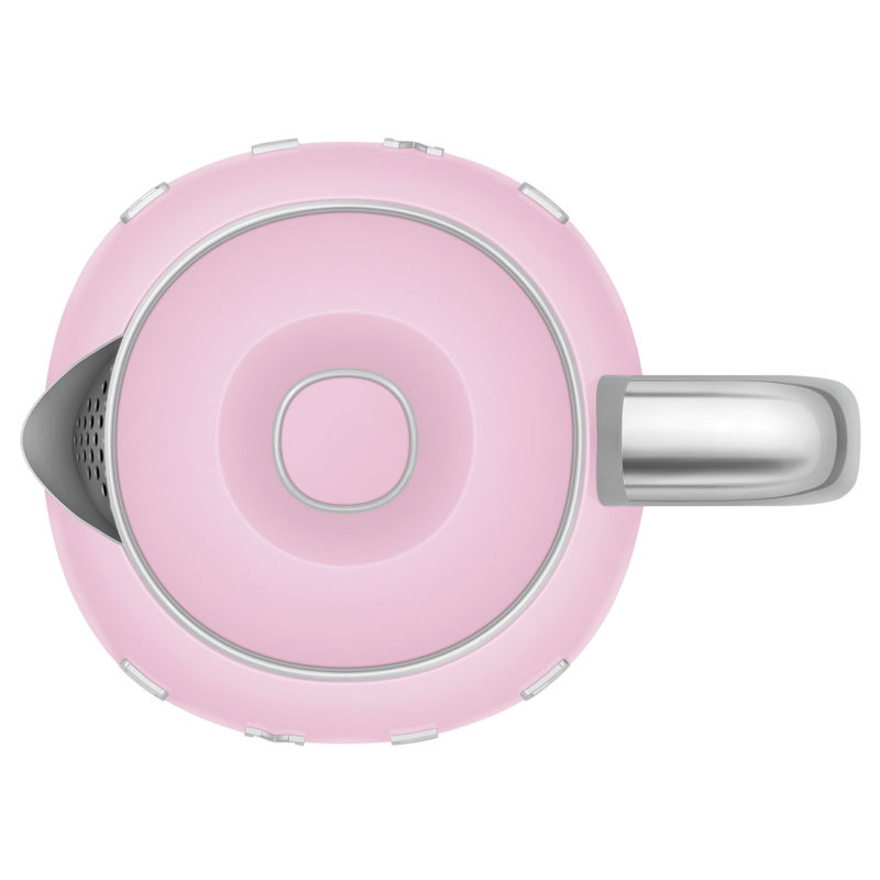 hervidor mini rosa para té o infusión diseño compacto vintage SMEG vista cenital arriba
