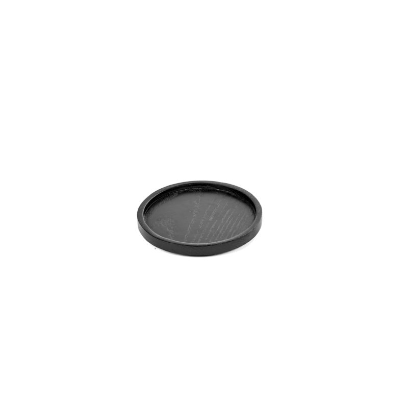 posavasos negro 9 cm diámetro accesorios de mesa PASSE-PARTOUT en madera de fresno carbonizada