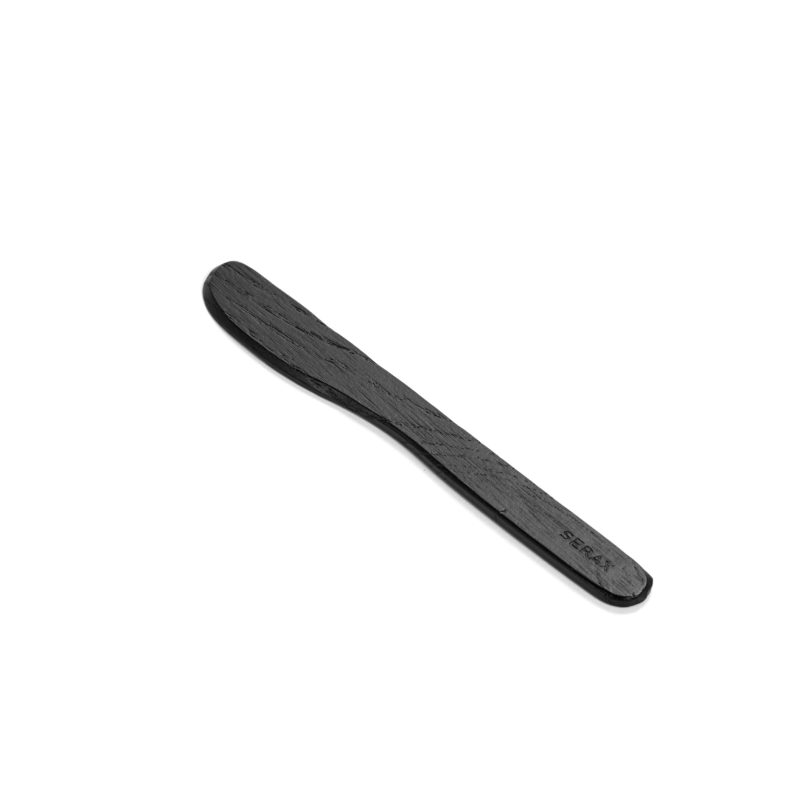 cuchillo negro para untar mantequilla y cremas accesorios de mesa PASSE-PARTOUT en madera de fresno carbonizada